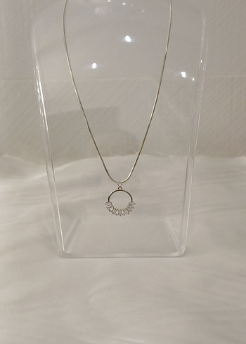 Zirkon baget taşlı çelik kolye - Görsel 18