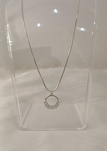 Zirkon baget taşlı çelik kolye - Görsel 19