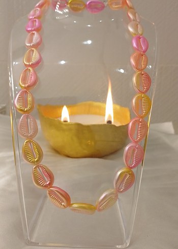 Pembe Boncuklu Uzun Bohem Kolye - Görsel 6