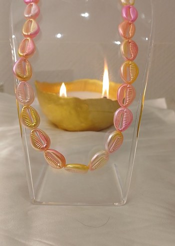 Pembe Boncuklu Uzun Bohem Kolye - Görsel 2