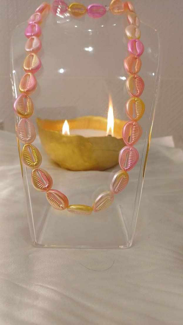 Pembe Boncuklu Uzun Bohem Kolye - Görsel 2