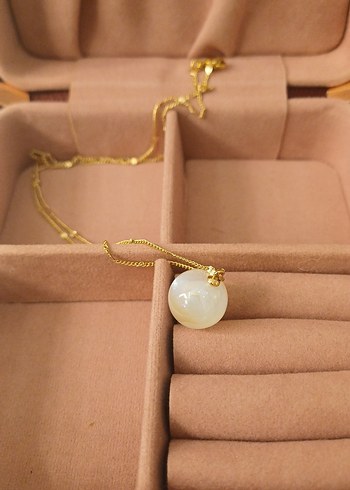 Gold İnci Detaylı Zincir Kolye - Görsel 18