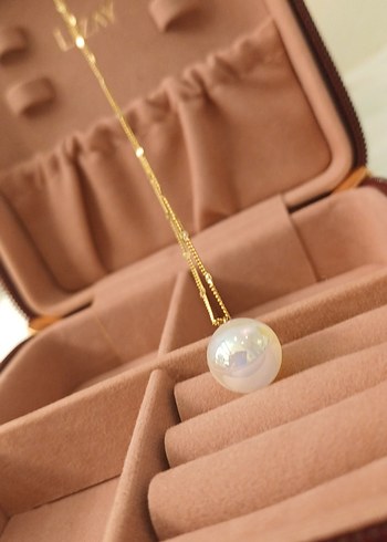 Gold İnci Detaylı Zincir Kolye - Görsel 4