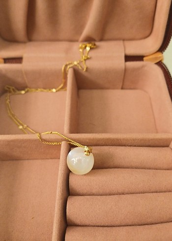 Gold İnci Detaylı Zincir Kolye - Görsel 19
