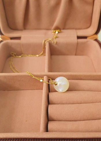 Gold İnci Detaylı Zincir Kolye - Görsel 7