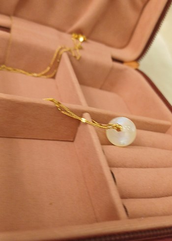 Gold İnci Detaylı Zincir Kolye - Görsel 10