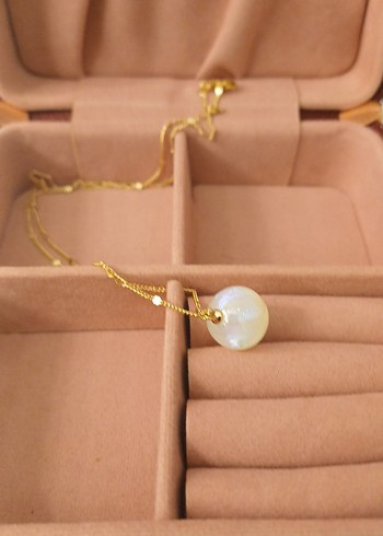 Gold İnci Detaylı Zincir Kolye - Görsel 8