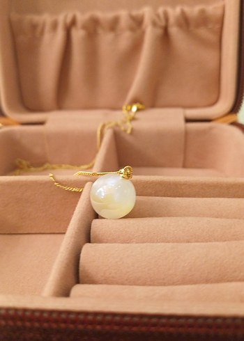 Gold İnci Detaylı Zincir Kolye - Görsel 12