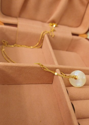 Gold İnci Detaylı Zincir Kolye - Görsel 9