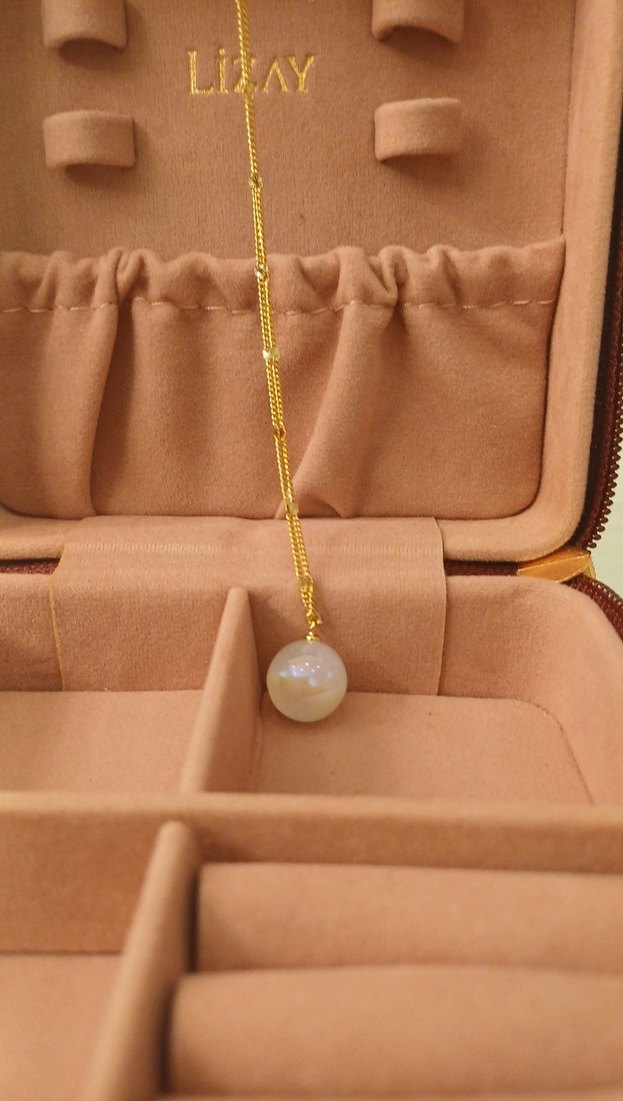 Gold İnci Detaylı Zincir Kolye - Görsel 2