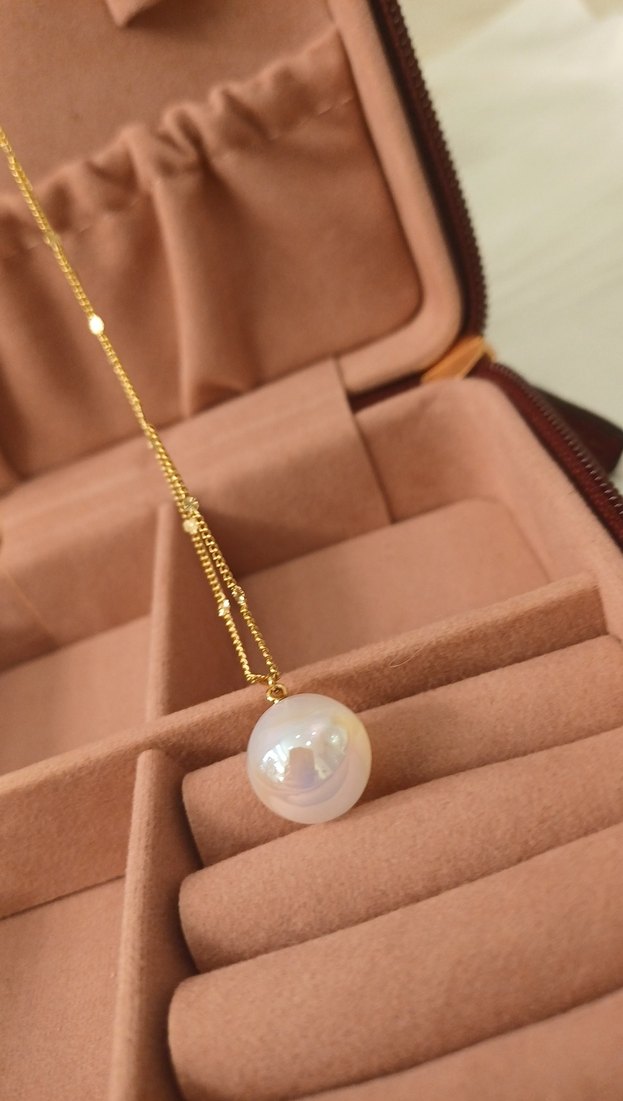 Gold İnci Detaylı Zincir Kolye - Görsel 5