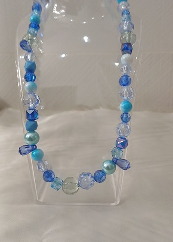 Mavi Boncuklu Uzun Bohem Kolye - Görsel 8