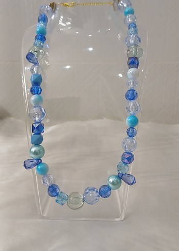 Mavi Boncuklu Uzun Bohem Kolye - Görsel 3