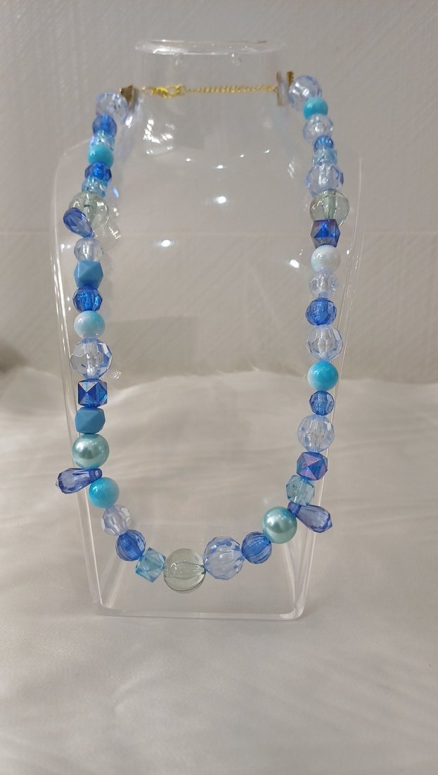 Mavi Boncuklu Uzun Bohem Kolye - Görsel 3