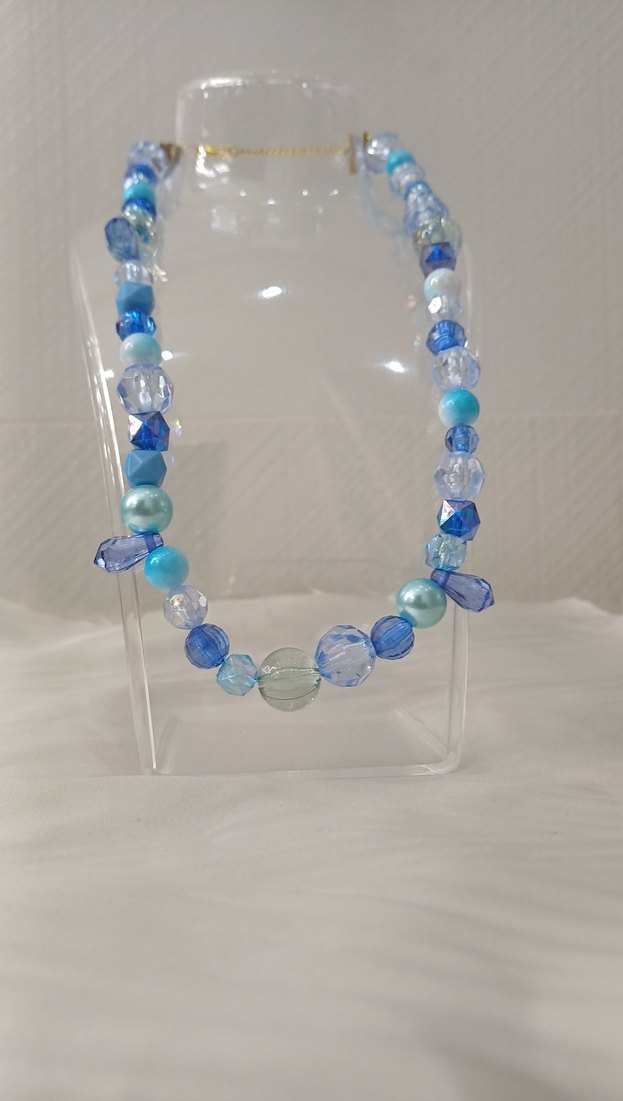 Mavi Boncuklu Uzun Bohem Kolye - Görsel 4