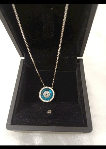 925 ayar gümüş nazar boncuğu Kolye - Görsel 3