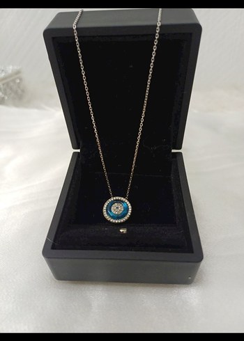 925 ayar gümüş nazar boncuğu Kolye - Görsel 4