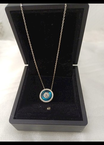 925 ayar gümüş nazar boncuğu Kolye - Görsel 2