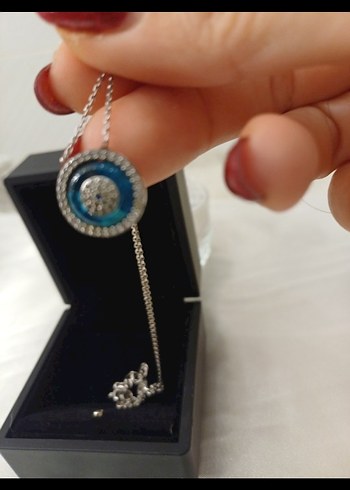 925 ayar gümüş nazar boncuğu Kolye - Görsel 7