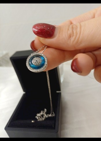 925 ayar gümüş nazar boncuğu Kolye - Görsel 6