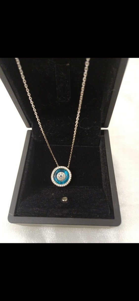 925 ayar gümüş nazar boncuğu Kolye - Görsel 3