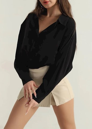 siyah gömlek - Görsel 3