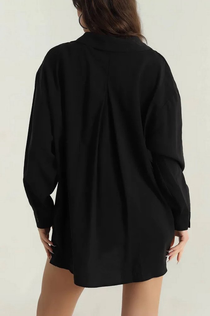 siyah gömlek - Görsel 4