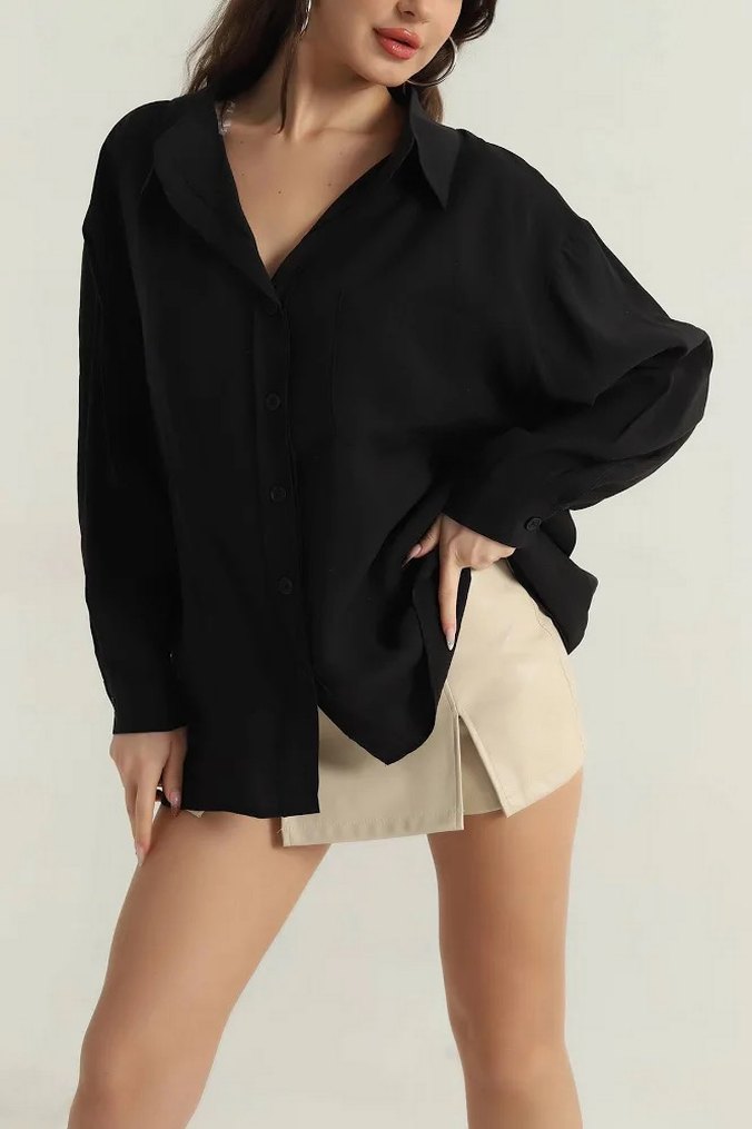 siyah gömlek - Görsel 2