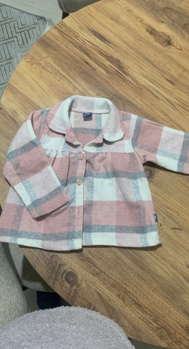 Kız Çocuk Pembe Düğmeli Uzun Kollu Gömlek - Görsel 3