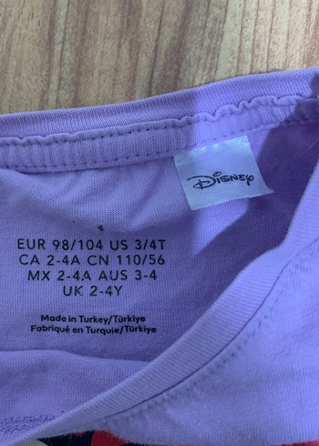 Kız Çocuk Mor Baskılı Kısa Kollu Tişört - Görsel 4