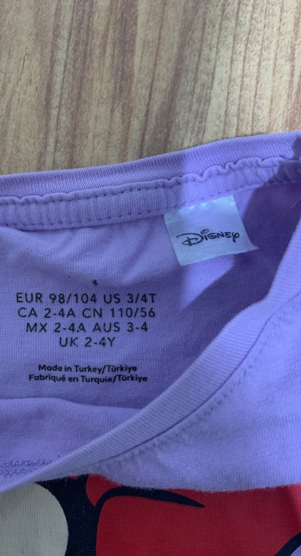 Kız Çocuk Mor Baskılı Kısa Kollu Tişört - Görsel 4