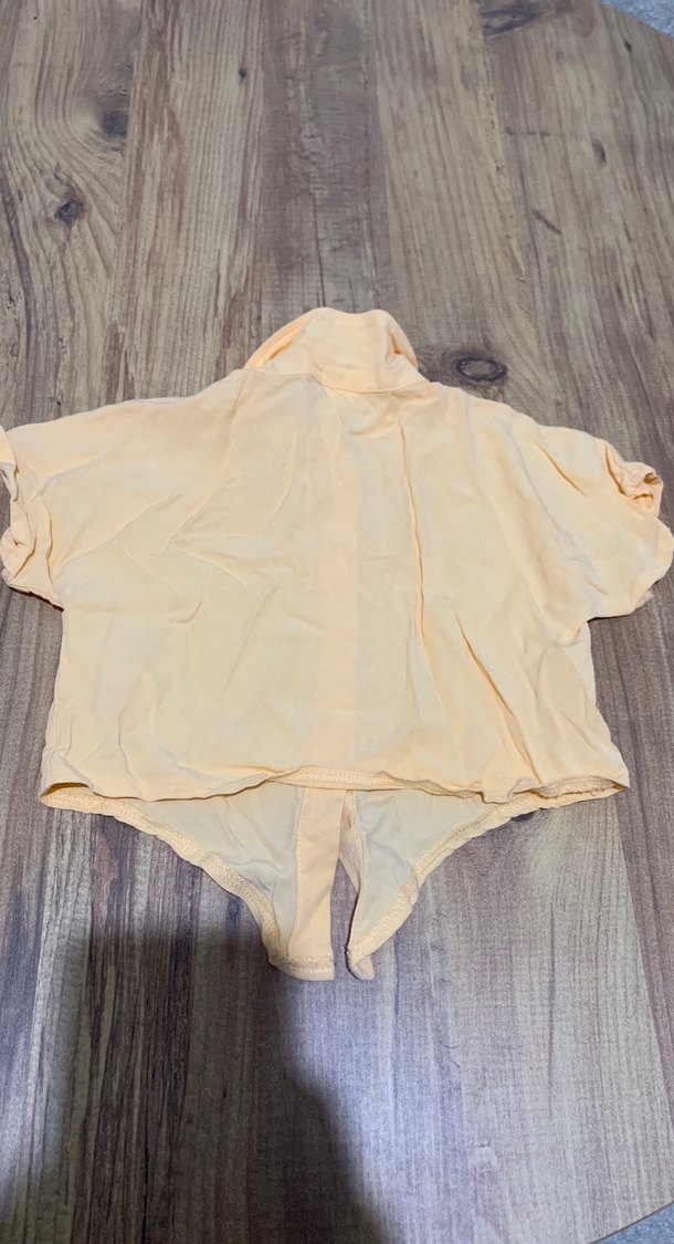 Sarı Kısa Kollu Keten Gömlek cocuk - Görsel 4