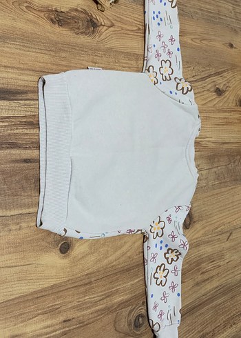 Çiçekli Kapüşonlu Kız Sweatshirt - Görsel 3