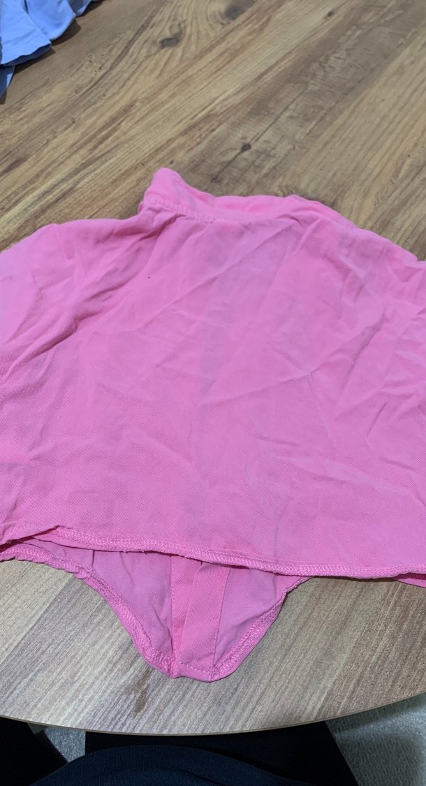 Pembe Kısa Kollu Düğmeli Keten Gömlek - Görsel 3