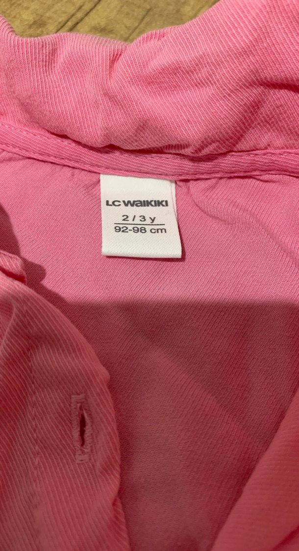 Pembe Kısa Kollu Düğmeli Keten Gömlek - Görsel 2