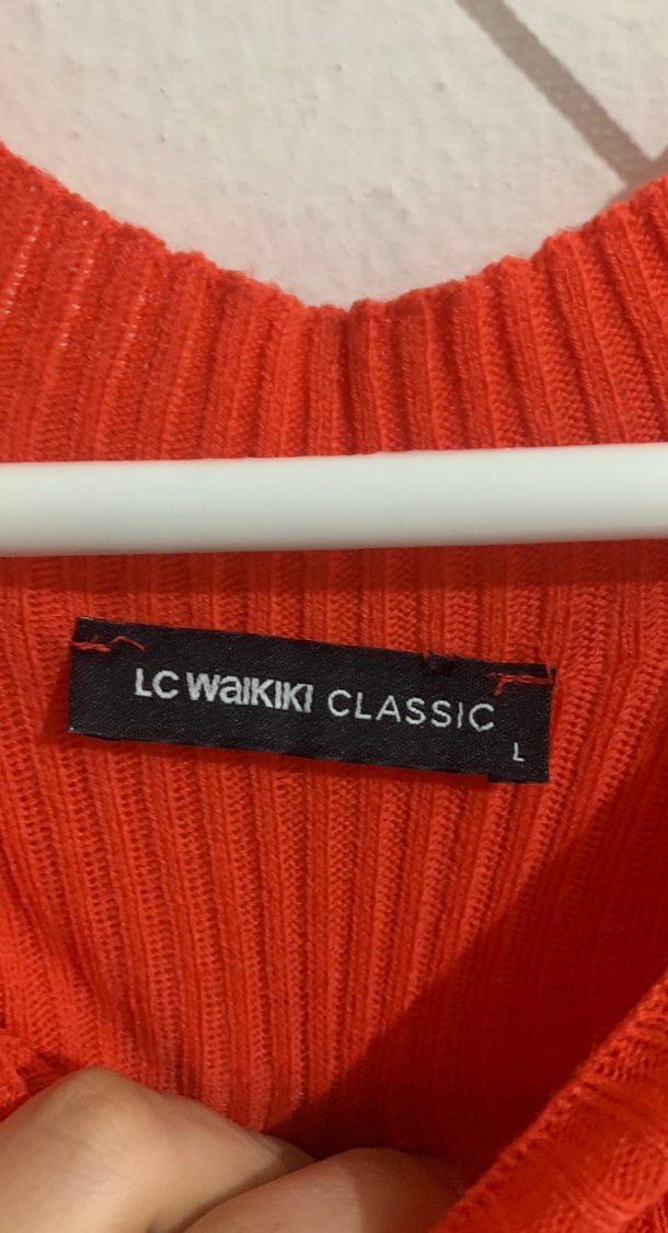 Kırmızı Triko Yüksek Yakalı Uzun Elbise - Görsel 4