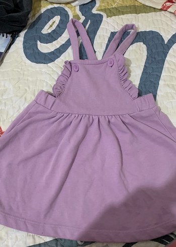 Mor Kız Çocuk Fırfırlı Askılı Elbise - Görsel 2