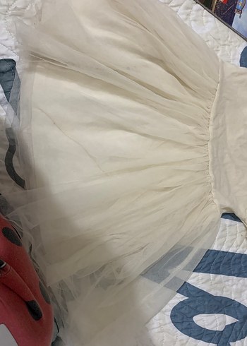 Kız Çocuk Beyaz Pamuklu Kısa Kollu Elbise - Görsel 2