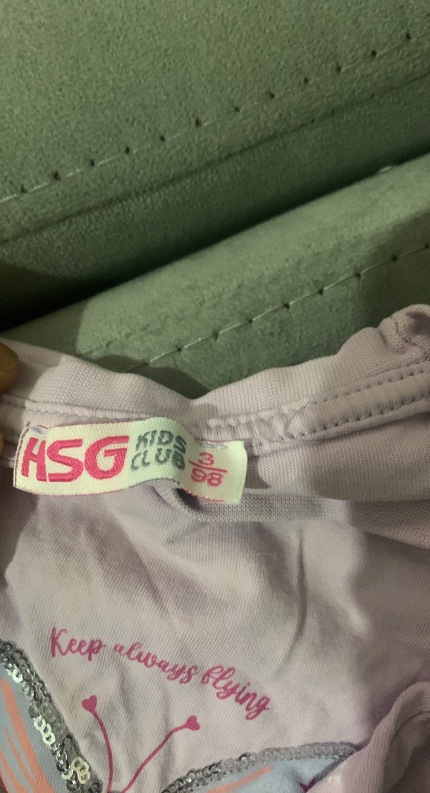 Kız Çocuk Gri Kelebek Baskılı Tişört - Görsel 3