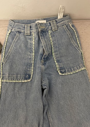 Mavi Pastel Renkli Kadın Denim Bol Kesim Pantolon - Görsel 3