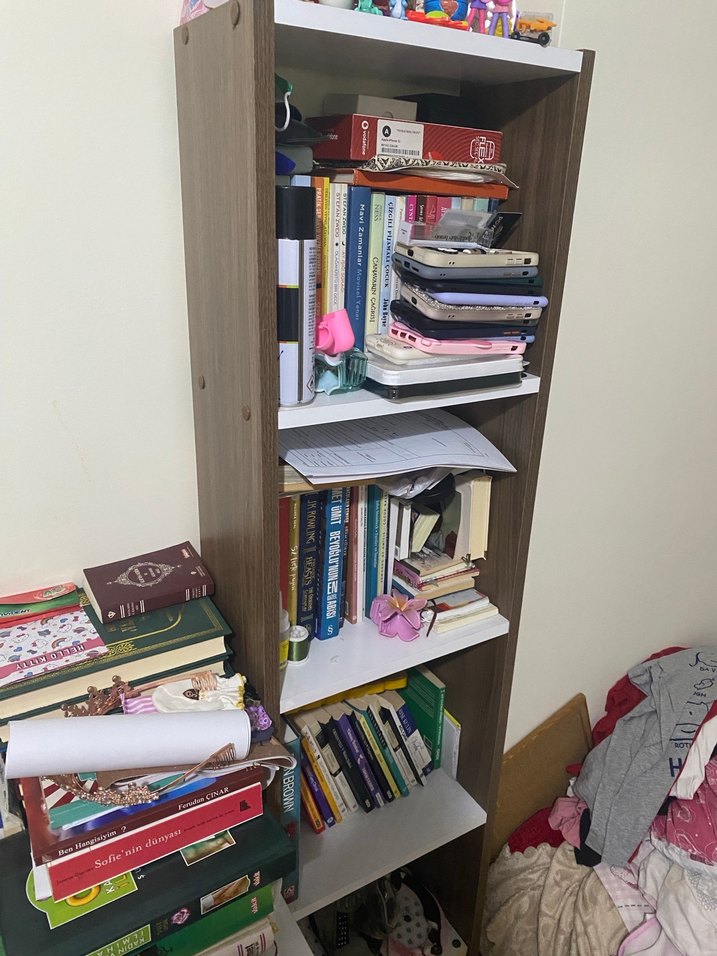 Kahverengi ve Beyaz Kitaplık - Görsel 2