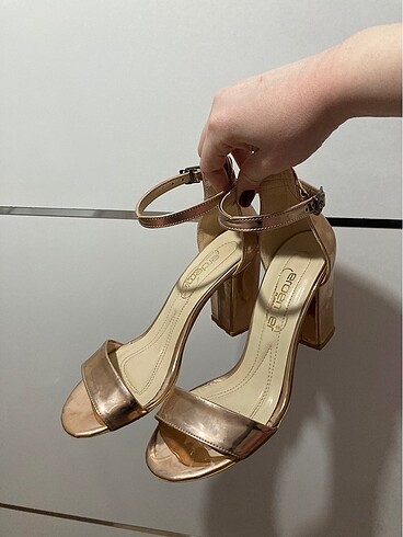 Ayakkabı dünyası Abiye çanta ayakkabı rose gold