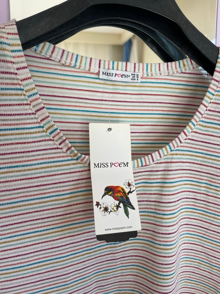 Çok Renkli Pamuklu Kolsuz Mini Tişört - Görsel 2