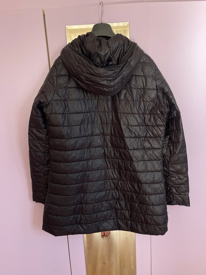 Fermuarlı Siyah Midi Kadın Ceket - Görsel 2