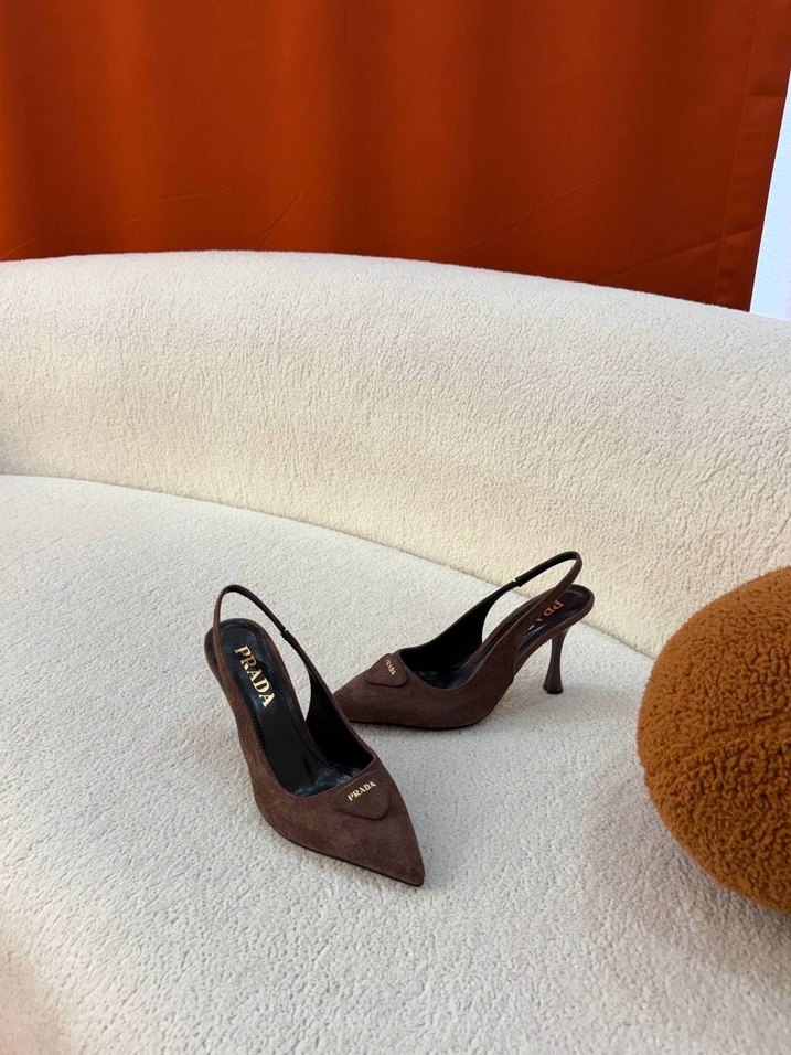 Kahverengi Süet Stiletto Kadın Ayakkabı - Görsel 5