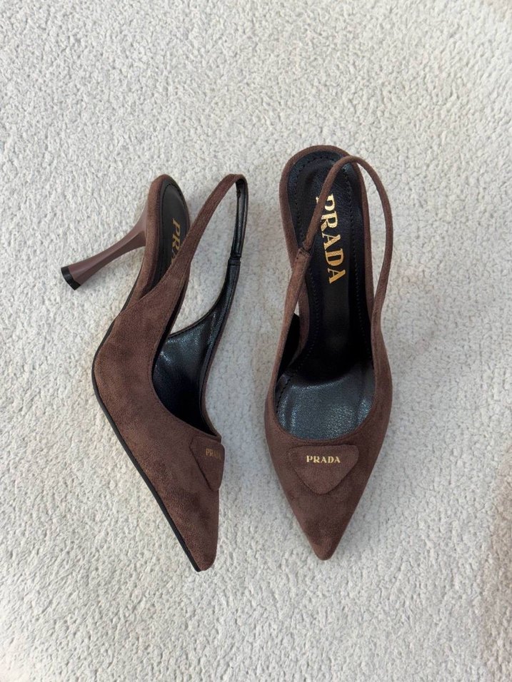 Kahverengi Süet Stiletto Kadın Ayakkabı - Görsel 4