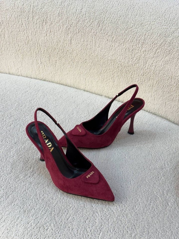 Bordo Süet Tokalı Stiletto - Görsel 5