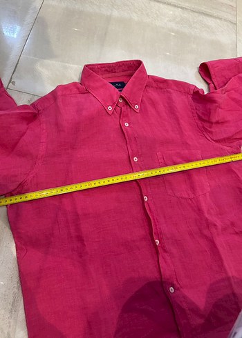 l Beden pembe Renk Massimo Dutti erkek keten gömlek