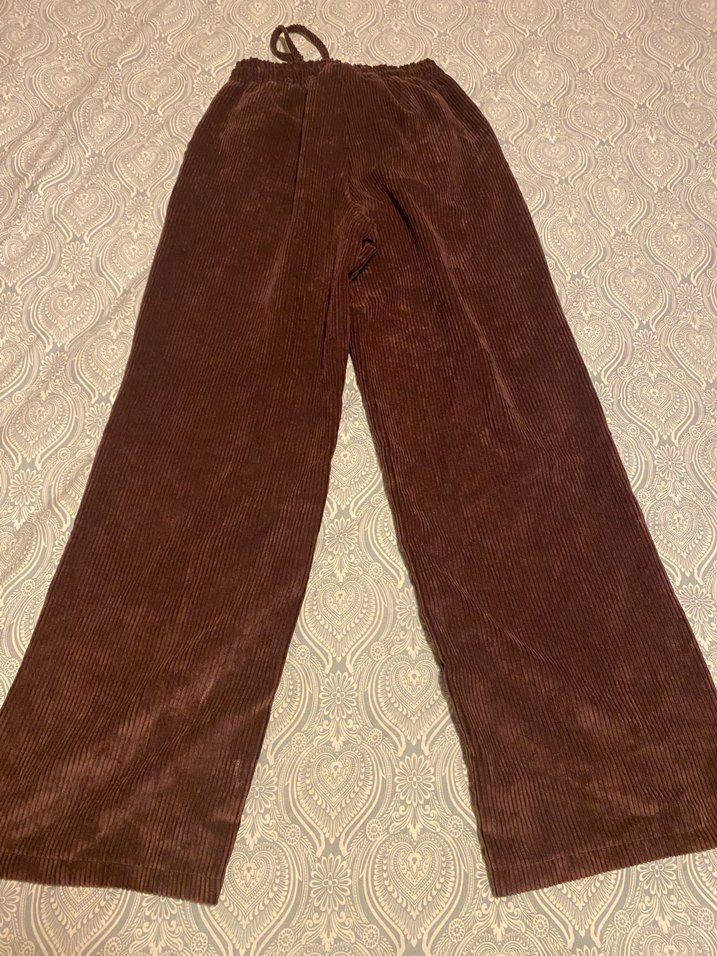 Kadın Süet Örgü bordo pantolon - Görsel 2