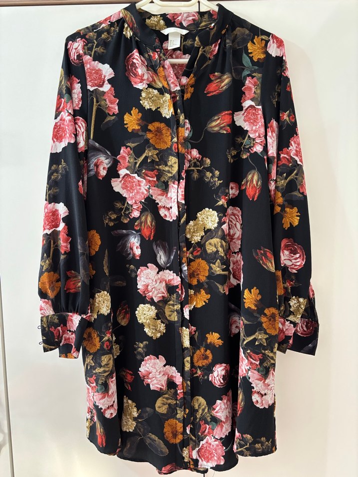 Çiçek Desenli Bohem Düğmeli Hamile Bluzu - Görsel 2